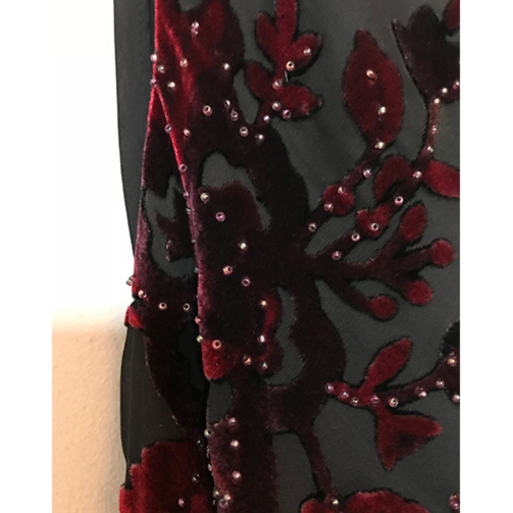 Express Velvet and Beaded Accented Black Gown